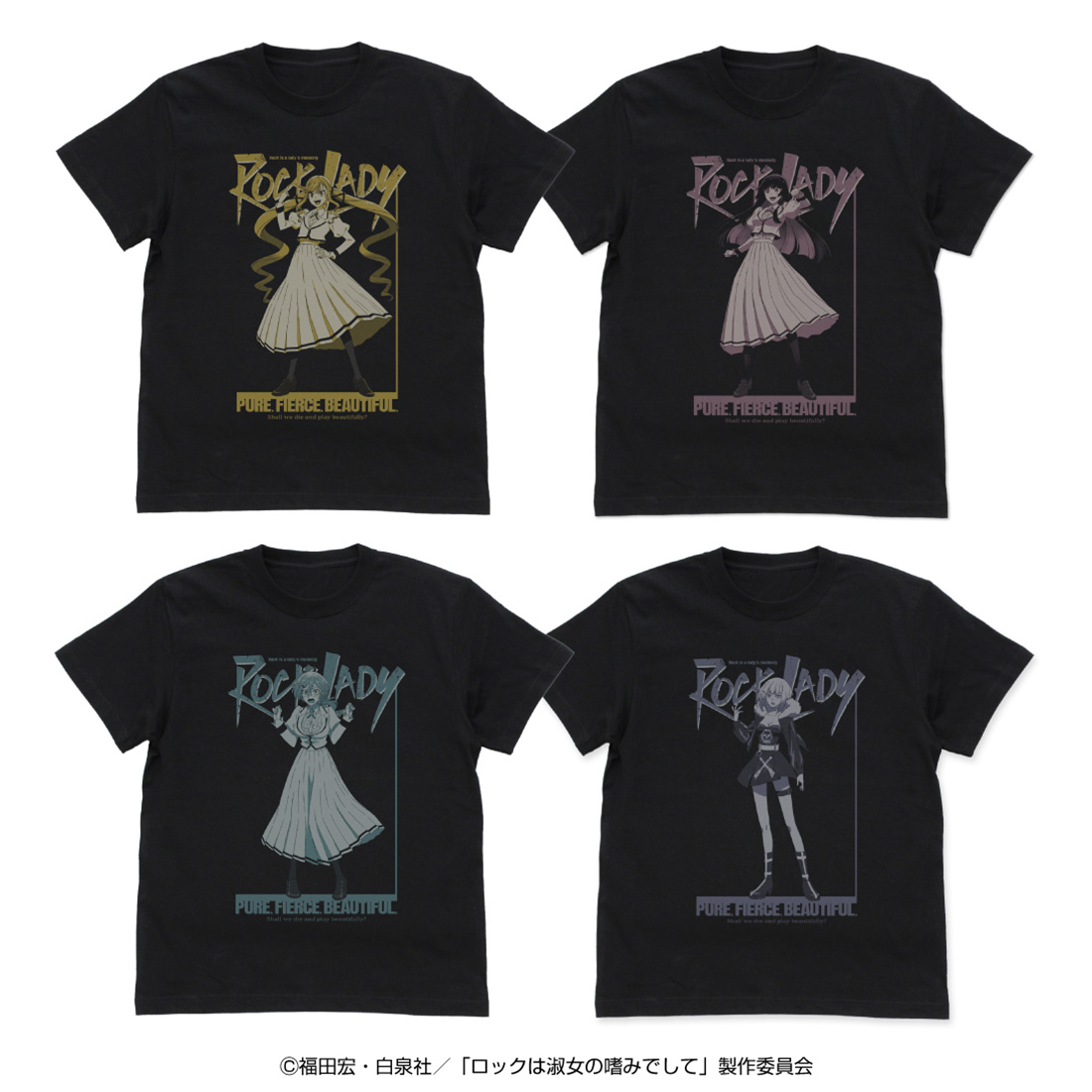 Tシャツ（鈴ノ宮りりさ/黒鉄音羽/院瀬見ティナ/白矢環）